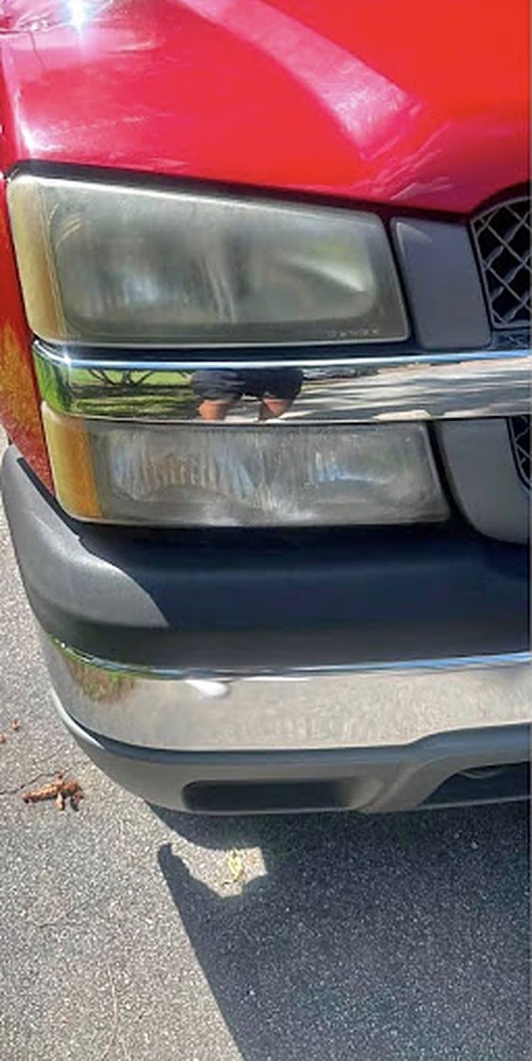 Truck headlight before restoration